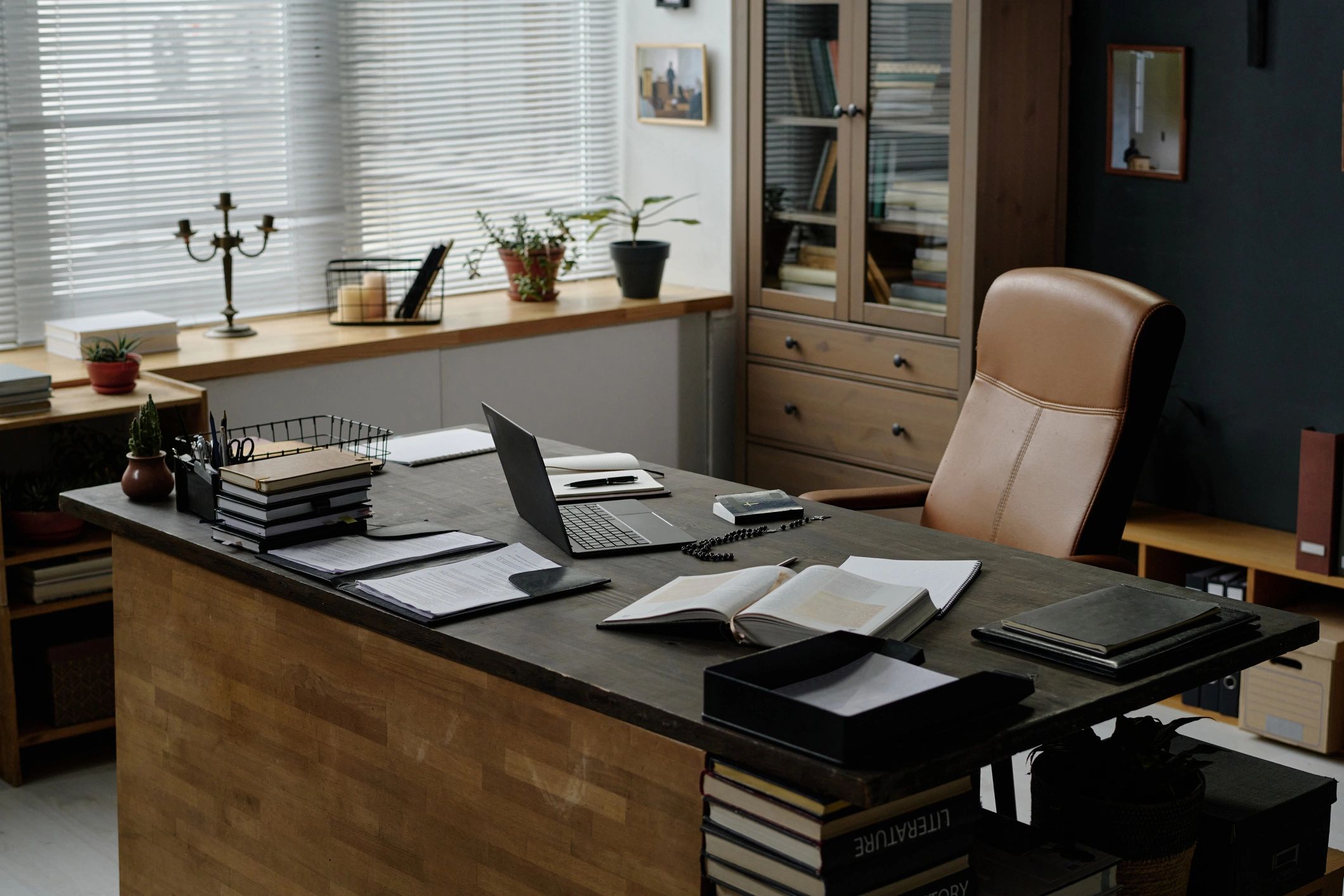 Desk workspace representing privacy rights and records
